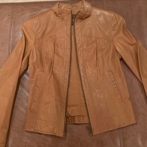 Genuine camel color leather Danier Moto jacket